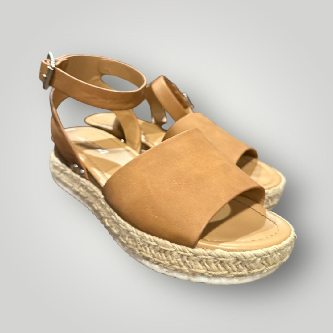 Soda Tan Platform Sandals Size 4